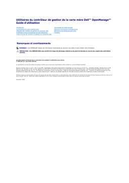 Dell OpenManage Baseboard Management Controller Version 4.0 software Manuel utilisateur