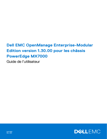 PowerEdge MX7000 | Dell OpenManage Enterprise-Modular software Manuel utilisateur | Fixfr