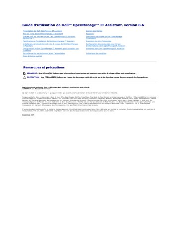 Dell OpenManage IT Assistant Version 8.6 software Manuel utilisateur | Fixfr