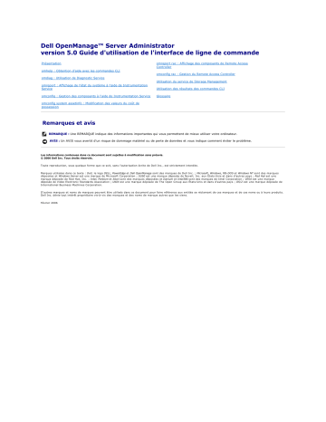 Dell OpenManage Server Administrator Version 5.0 software Manuel utilisateur | Fixfr