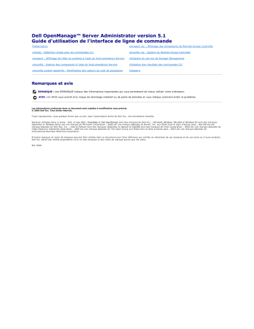 Dell OpenManage Server Administrator Version 5.1 software Manuel utilisateur | Fixfr