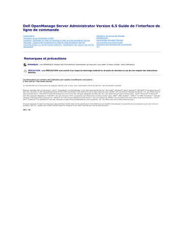 Dell OpenManage Server Administrator Version 6.5 software spécification | Fixfr