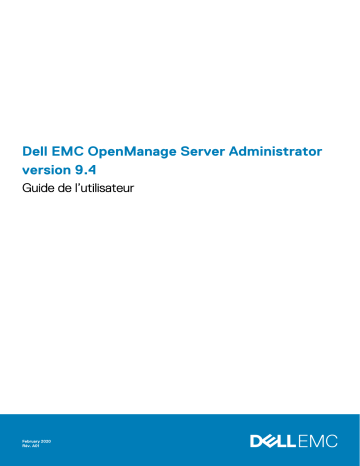 Dell OpenManage Server Administrator Version 9.4 software Manuel utilisateur | Fixfr