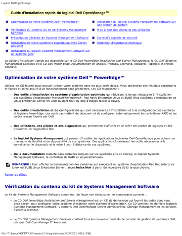 Dell OpenManage Software 5.1 software Manuel utilisateur | Fixfr