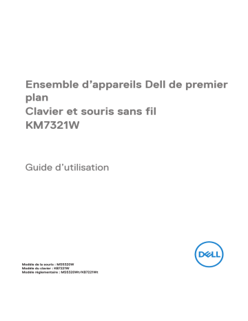 Dell Premier Multi Device Wireless Keyboard and Mouse KM7321W electronics accessory Manuel utilisateur | Fixfr