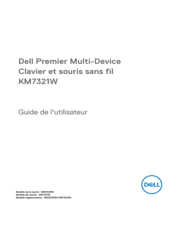Dell Premier Multi Device Wireless Keyboard and Mouse KM7321W electronics accessory Manuel utilisateur | Fixfr