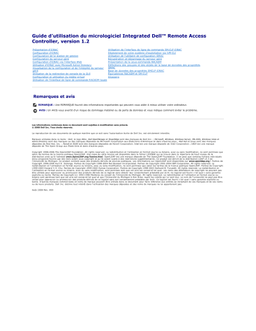 Dell iDRAC for Blade Servers Version 1.2 software Manuel utilisateur | Fixfr