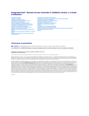 Dell iDRAC6 for Monolithic Servers Version 1.2 software Manuel utilisateur | Fixfr