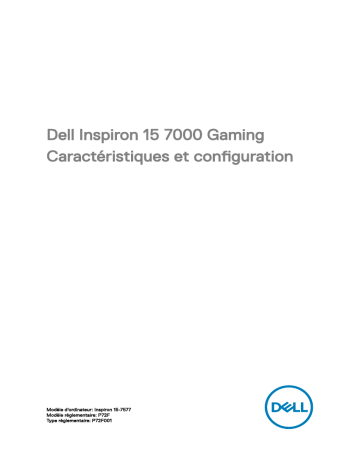 Dell Inspiron 15 Gaming 7577 laptop Guide de démarrage rapide | Fixfr