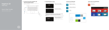 Dell Inspiron 7352 laptop Guide de démarrage rapide | Fixfr