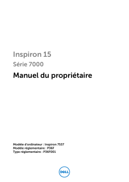 Dell Inspiron 7537 laptop Manuel du propriétaire