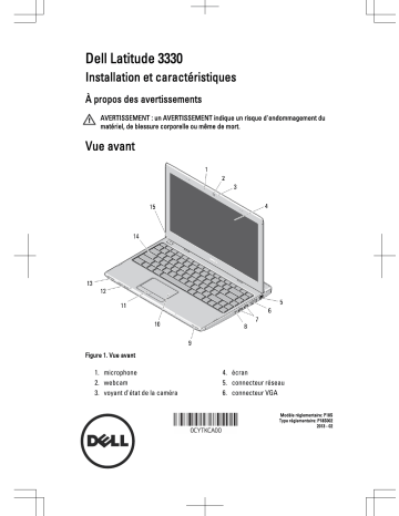 Dell Latitude 3330 laptop Guide de démarrage rapide | Fixfr