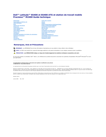 Dell Latitude E6400 laptop Manuel utilisateur | Fixfr