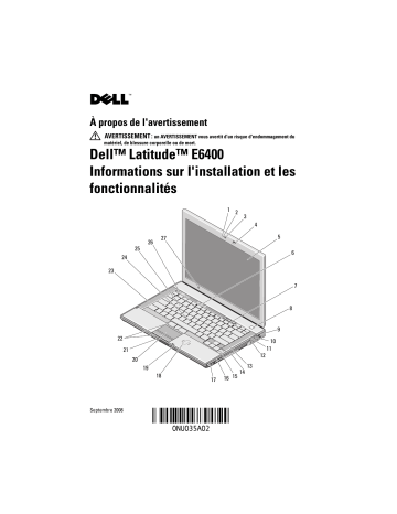 Dell Latitude E6400 laptop Guide de démarrage rapide | Fixfr