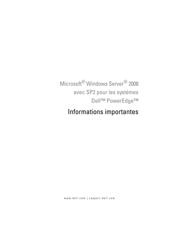 Dell Microsoft Windows 2008 Server Service Pack 2 software spécification | Fixfr