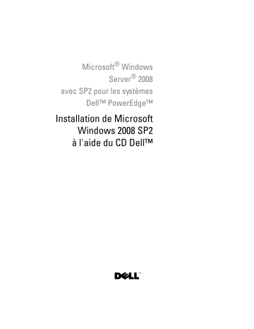 Dell Microsoft Windows 2008 Server Service Pack 2 software spécification | Fixfr