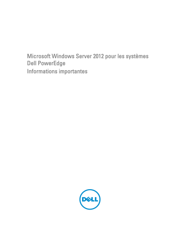 Dell Microsoft Windows 2012 Server software Manuel utilisateur | Fixfr