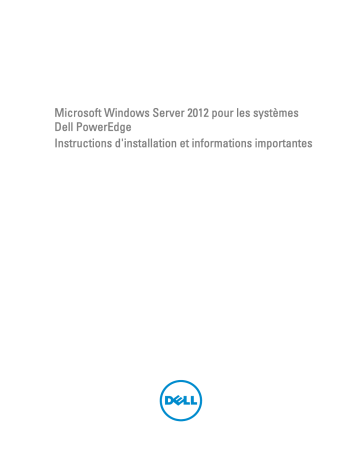 Dell Microsoft Windows 2012 Server software Manuel utilisateur | Fixfr