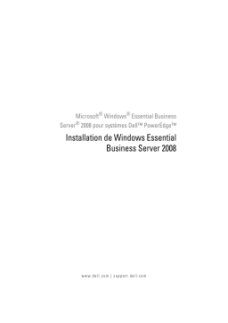 Dell Microsoft Windows Essential Business Server 2008 software spécification