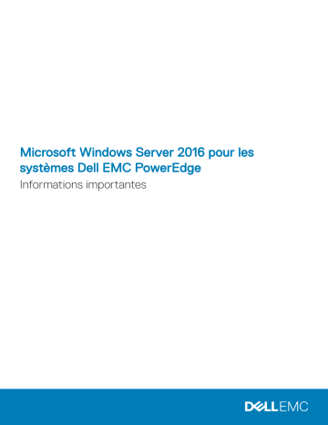 Dell Microsoft Windows Server 2016 software Guide de référence | Fixfr