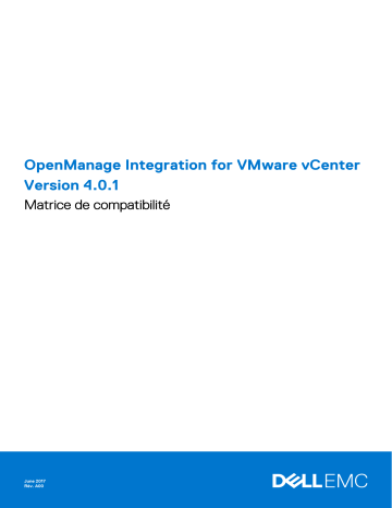 Dell OpenManage Integration for VMware vCenter software Manuel du propriétaire | Fixfr
