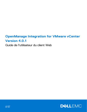 Dell OpenManage Integration for VMware vCenter software Manuel utilisateur | Fixfr