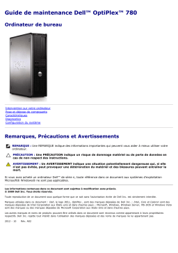 Dell OptiPlex 780 desktop Manuel utilisateur