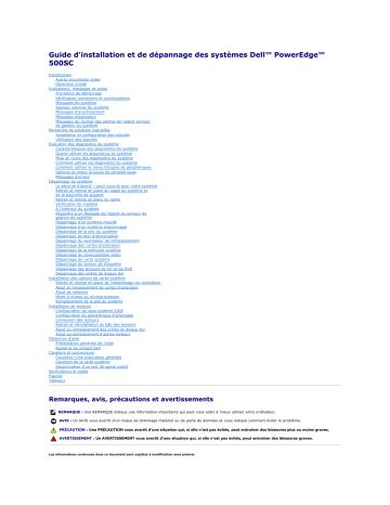 Dell PowerEdge 500SC server Manuel utilisateur | Fixfr