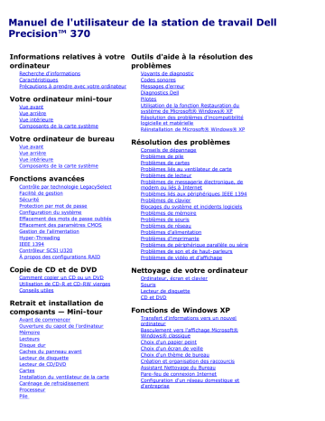 Dell Precision 370 workstation Manuel utilisateur | Fixfr