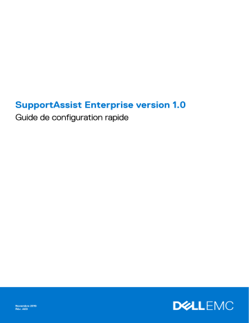 Dell SupportAssist Enterprise 1.x software Guide de démarrage rapide | Fixfr