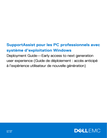 Dell SupportAssist for Business PCs software Manuel du propriétaire | Fixfr