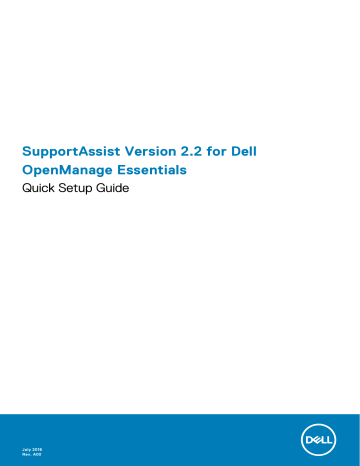 Dell SupportAssist for OpenManage Essentials software Guide de démarrage rapide | Fixfr