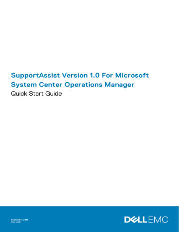 Dell SupportAssist for Microsoft System Center Operations Manager software Guide de démarrage rapide | Fixfr