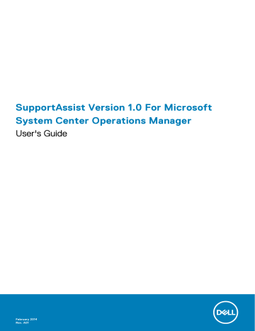 Dell SupportAssist for Microsoft System Center Operations Manager software Manuel utilisateur | Fixfr
