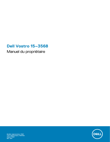 Dell Vostro 15 3568 laptop Manuel du propriétaire | Fixfr