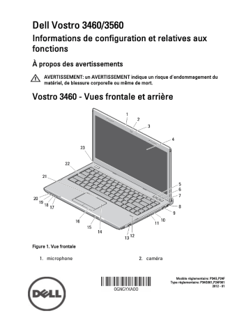 Dell Vostro 3460 laptop Guide de démarrage rapide | Fixfr