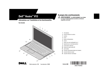 Dell Vostro V13 laptop Guide de démarrage rapide | Fixfr