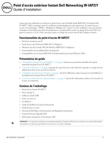 Dell W-Series 277 Access Points Manuel du propriétaire | Fixfr