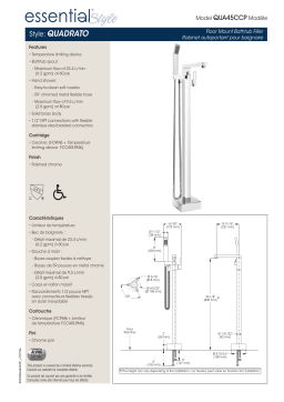 Keeney QUA45CCP Quadrato Polished Chrome 1-Handle Commercial/Residential Freestanding Bathtub Faucet Manuel utilisateur