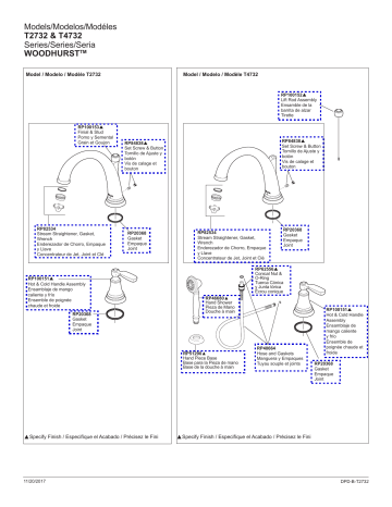 Delta T2732-RB Woodhurst Venetian Bronze 2-Handle Residential Deck-Mount Roman Bathtub Faucet Manuel utilisateur | Fixfr