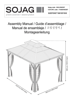 Sojag 500-9165357 Mykonos Dark Grey Metal Rectangle Screened Gazebo Guide d'installation