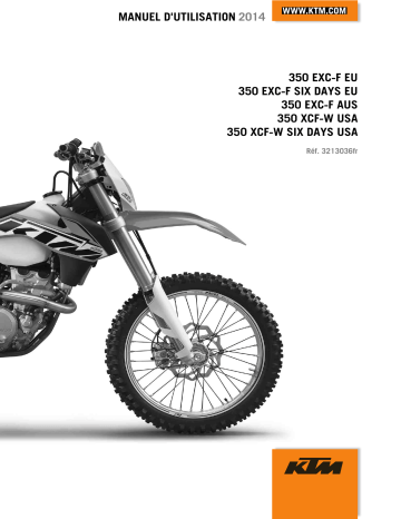 350 EXC-F 2014 | 350 EXC-F Six Days 2014 | 350 XCF-W Six Days 2014 | Manuel du propriétaire | KTM 350 XCF-W 2014 Manuel utilisateur | Fixfr