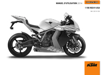 Manuel du propriétaire | KTM 1190 RC8 R 2014 Manuel utilisateur | Fixfr