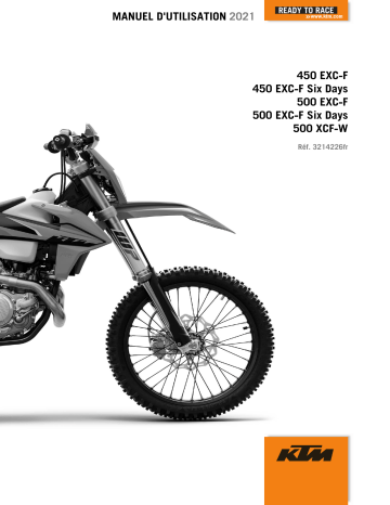 500 EXC-F 2021 | 450 EXC-F Six Days 2021 | 450 EXC-F 2021 | 500 EXC-F Six Days 2021 | Manuel du propriétaire | KTM 500 XCF-W 2021 Manuel utilisateur | Fixfr