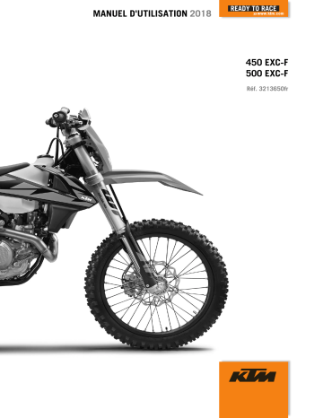 450 EXC-F SIX DAYS 2018 | 500 EXC-F 2018 | 500 EXC-F SIX DAYS 2018 | Manuel du propriétaire | KTM 450 EXC-F 2018 Manuel utilisateur | Fixfr