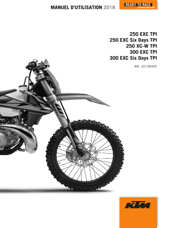 300 EXC TPI SIX DAYS 2018 | 250 EXC TPI SIX DAYS 2018 | 300 EXC TPI 2018 | 250 XC-W TPI 2018 | Manuel du propriétaire | KTM 250 EXC TPI 2018 Manuel utilisateur | Fixfr