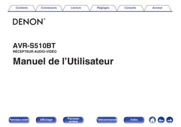 Denon AVR-S510BT 5.2 Channel Full 4K Ultra HD AV Receiver Manuel du propriétaire | Fixfr