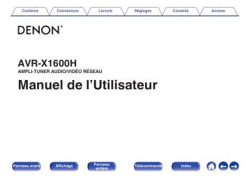 Denon AVR-X1600H AMPLI-TUNER AUDIO/VIDÉO RÉSEAU Manuel du propriétaire | Fixfr