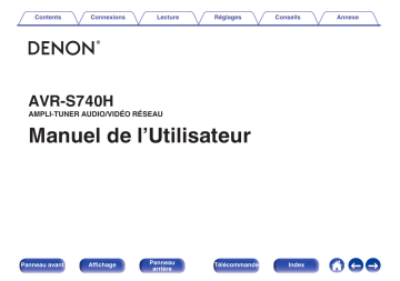 Denon AVR-S740H AMPLI-TUNER AUDIO/VIDÉO RÉSEAU Manuel du propriétaire | Fixfr