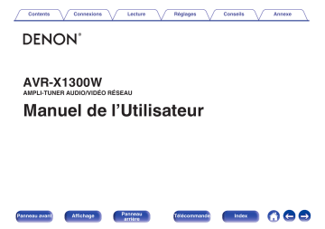 Denon AVR-X1300W INTEGRATED NETWORK AV RECEIVER Mode d'emploi | Fixfr
